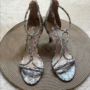 Jennifer Lopez Snake Print Strappy High Heels Womens Sz 8
